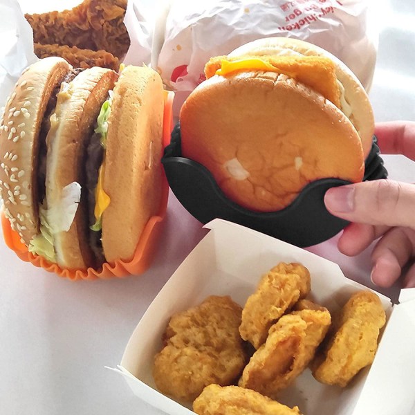 Hållare för Hamburgare, Silikon - Svart Svart