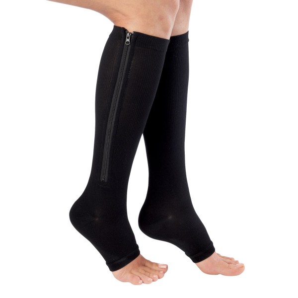 Zip Sox - Tukisukka vetoketjulla Black S