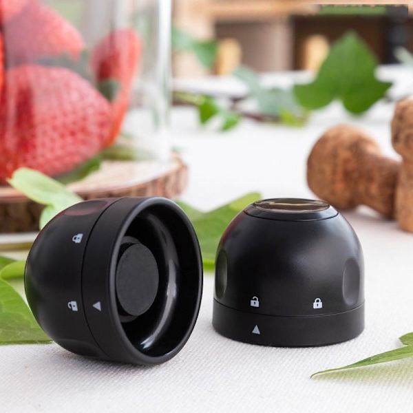 2x Lukninger til champagneflasker Black