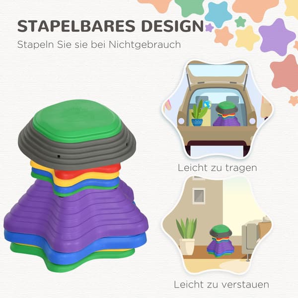 Halkfria Balanseringsstenar för Barn, 11 st