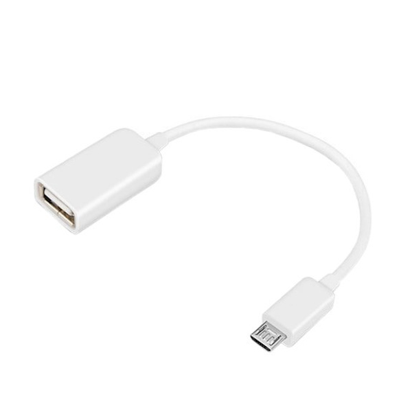 USB - Micro USB Kaapeli - OTG Adapteriin - Valkoinen White