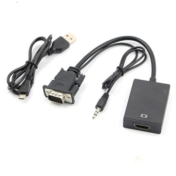 VGA til HDMI Adapterkabel Black