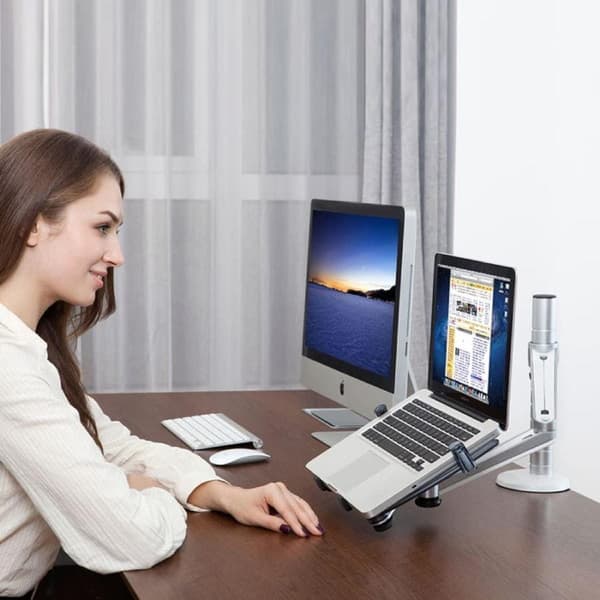 2-in-1 Kannettavan Tietokoneen ja Tabletin Pidike Silver