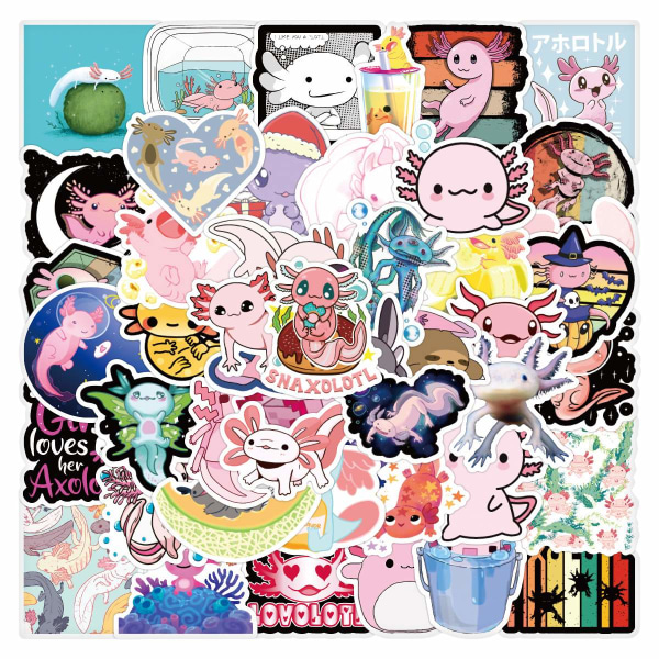 Pack med Klistermärken - Axolotl multifärg