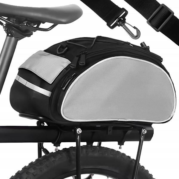 Sort cykeltaske med refleks - 13 l Black