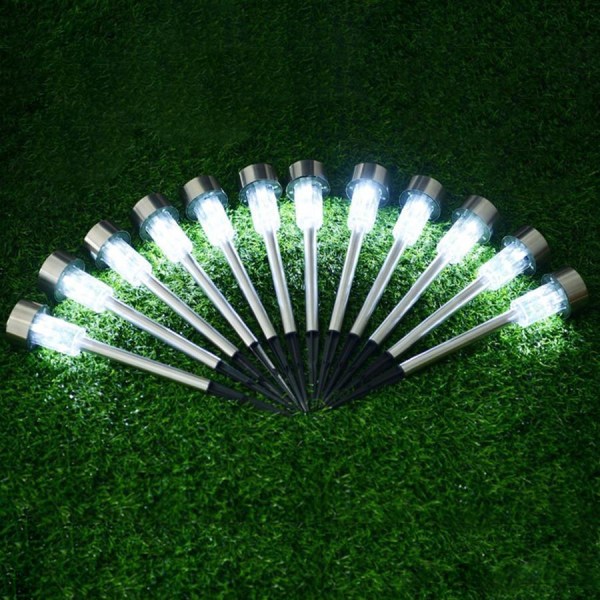 8x Solcellsdrivna Trädgårdslampor - LED Silver