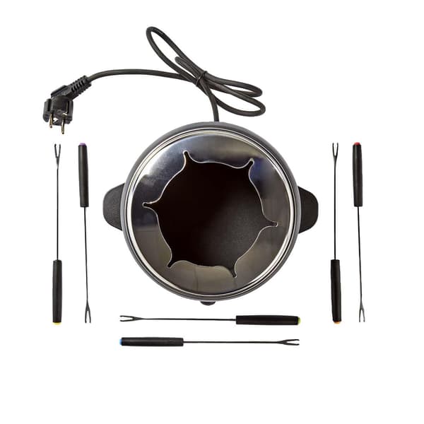 Fonduegryta med 6x Gafflar Svart