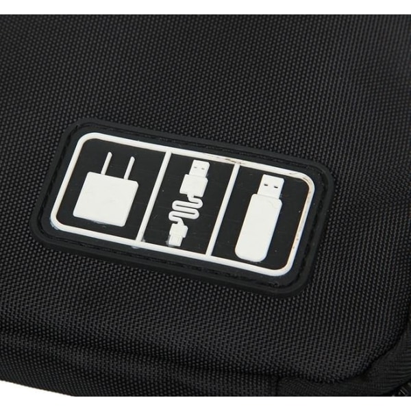 Taske til opbevaring af kabler, elektronik - Sort Black