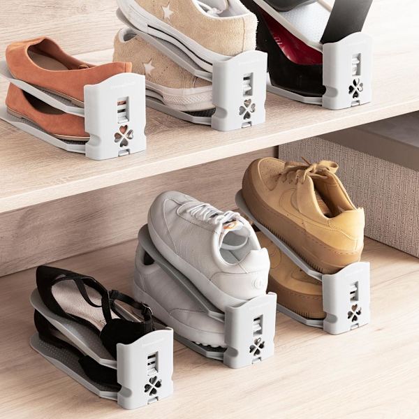 Justerbar skoopbevaring - 6 par Grey