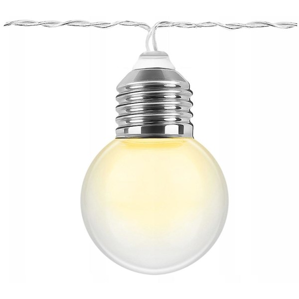 Ljusslinga med LED-Glödlampor - Batteridriven Transparent