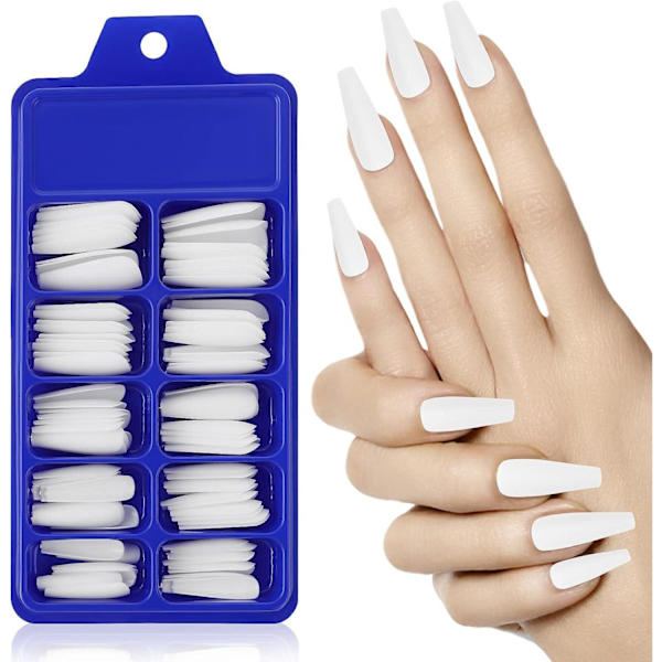 Hvide neglespidser - akryl - 100 stk White