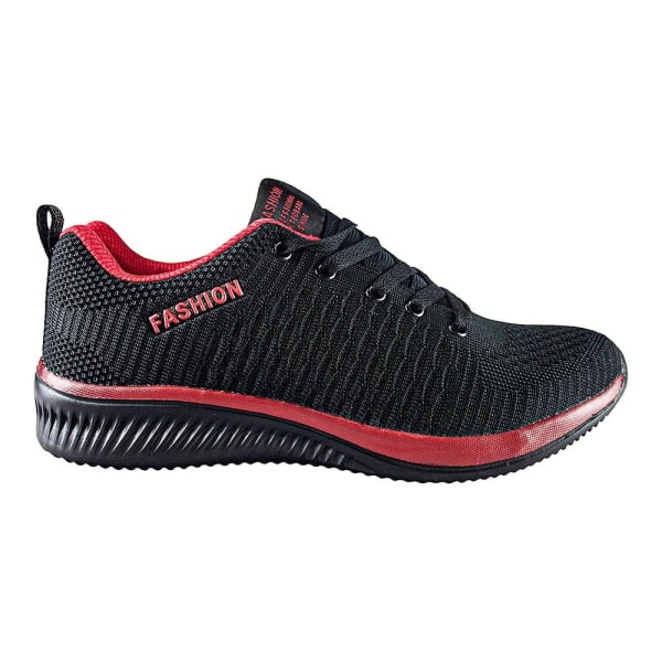 Sneakers, Svarta med röda detaljer - Storlek 43 Black 43