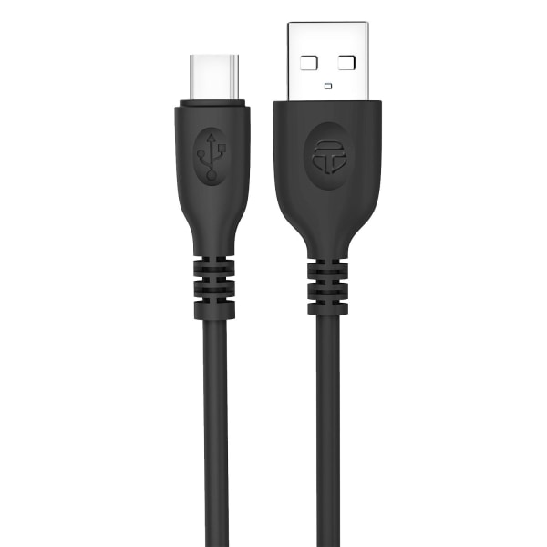 USB ja USB-C, 2,4A - 1 m - musta Black