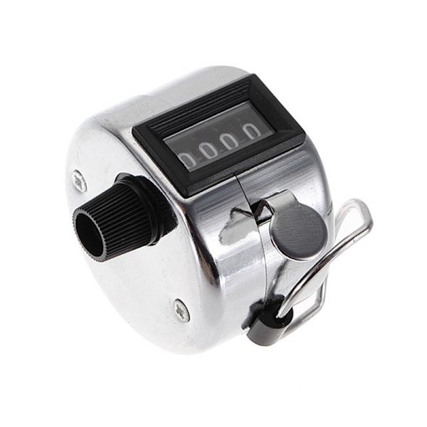 Håndtæller med 4 Cifre Silver