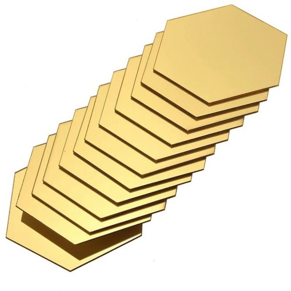 24x selvklæbende spejle i akryl - guld Gold