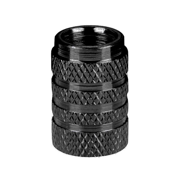 4x ventilhætter til bil, aluminium - sort Black