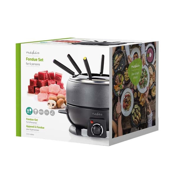 Fondue-astia 6x haarukalla Black