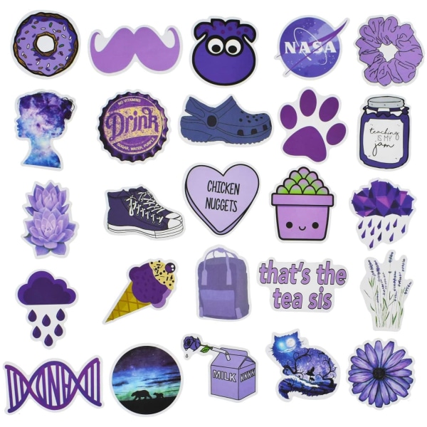 50x Klistermærker og Dekaler - VSCO Purple Multicolor
