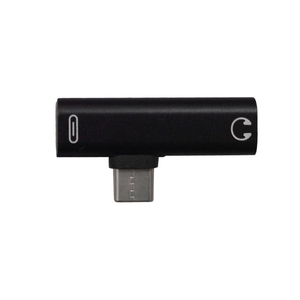 USB-C Splitter med 3.5mm port - Sort Black