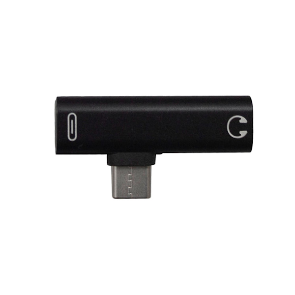 USB-C Splitter med 3.5mm uttag - Svart Svart