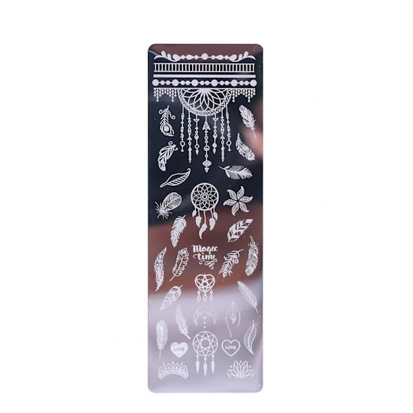 Negle skabeloner til nail art - fjer Multicolor