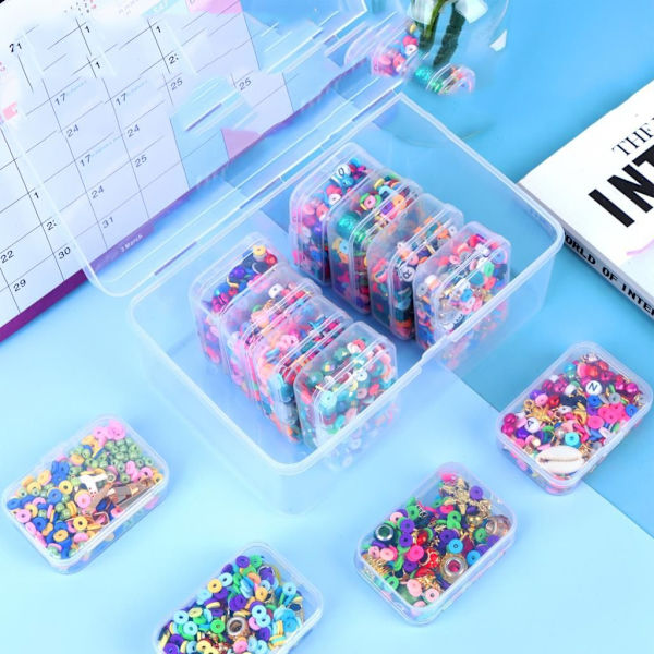 12 Små Förvaringslådor - Plast Transparent