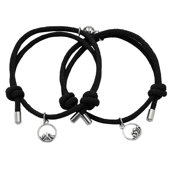 Pararmbånd med Magnet - Sort Black one size