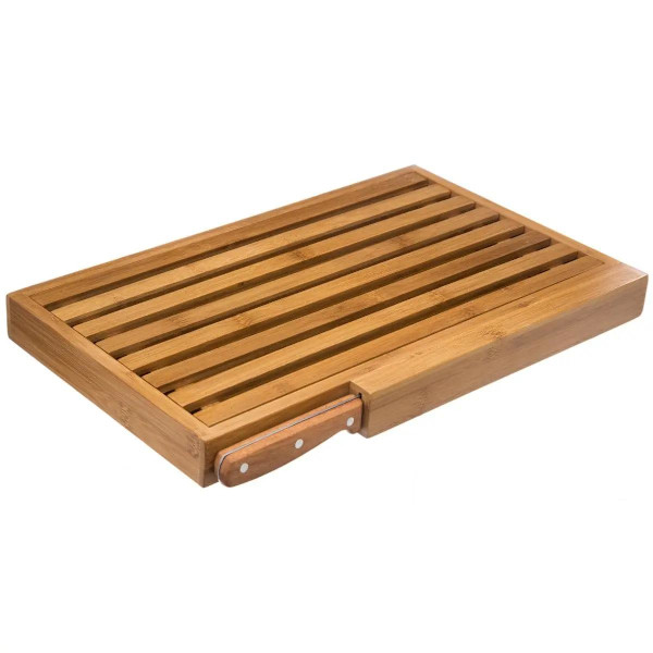 Skærebræt med brødkniv - bambus Bamboo