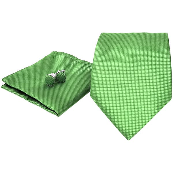 Kostym Accessoarer | Slips + Näsduk + Manschettknappar - Grön multifärg one size