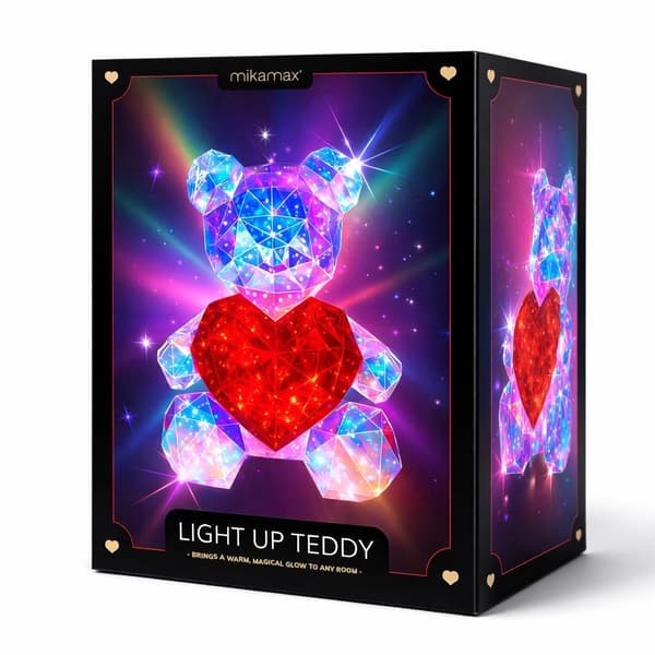 Valaiseva nallekarhu USB-LED-valolla, 40 cm, 8 tilaa