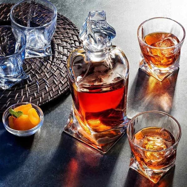 Karaffset med Två Glas - Twisted Transparent