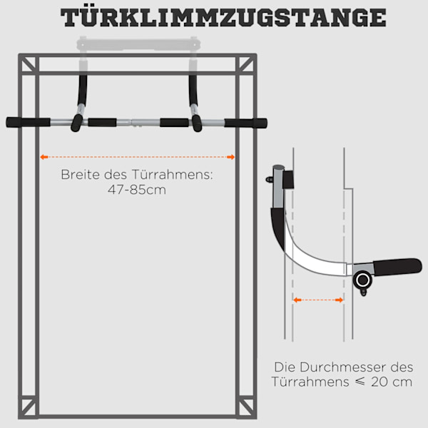 Multifunktionell Pull-Up Bar för Dörr, Stål/Skum