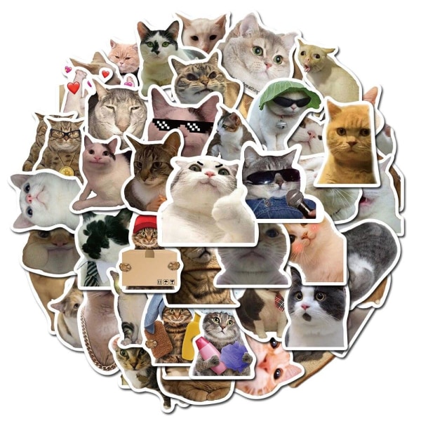 Klistermærker katte - 50 stk Multicolor
