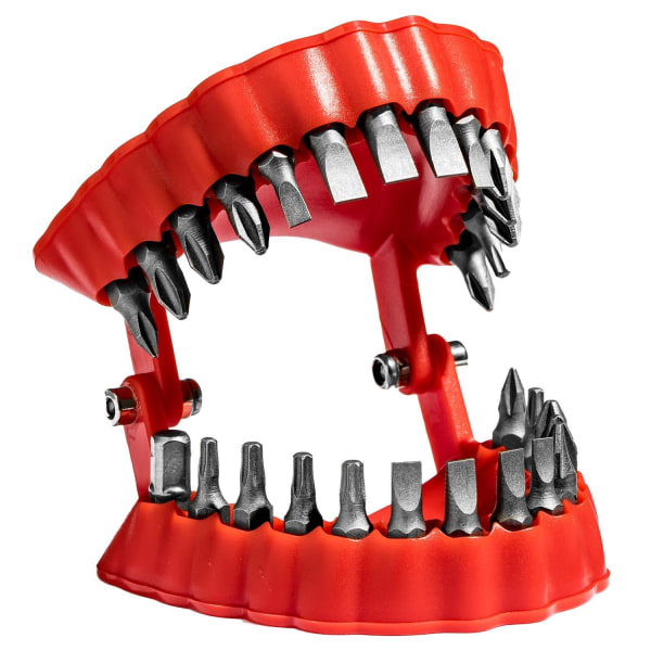 Bitsæt med holder formet som løse tænder - 28 dele Red
