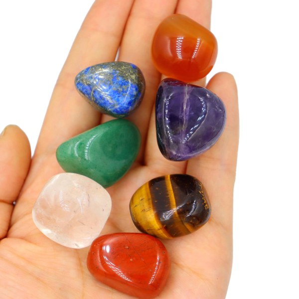 7x Chakra kivet säilytyspussin kanssa Multicolor