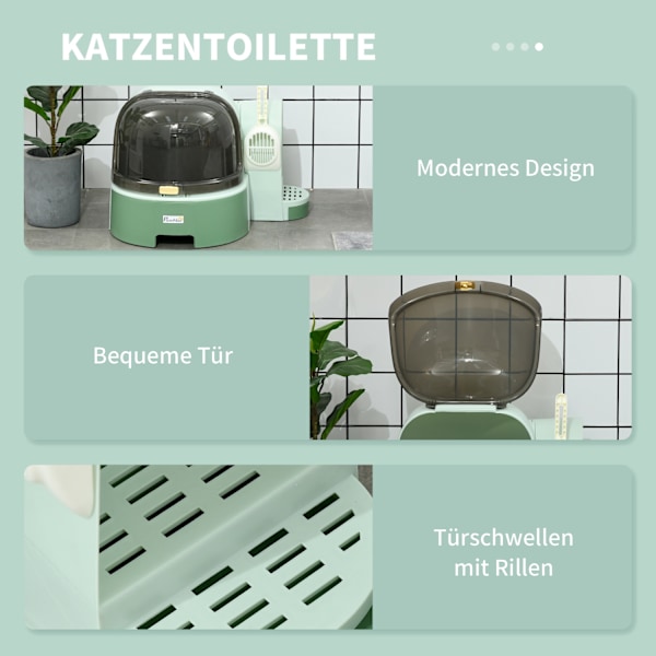 Stor Kattlåda med Huva och Utdragbara Golvbrickor