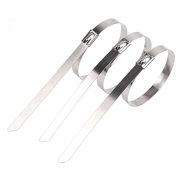 100x Buntband, Rostfritt Stål - 25 cm Silver