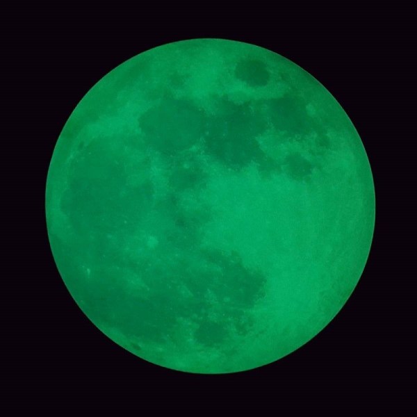 Självlysande Klistermärke - Måne Grön