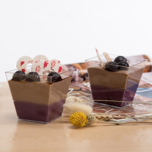 25x Dessertskåle i plast Transparent