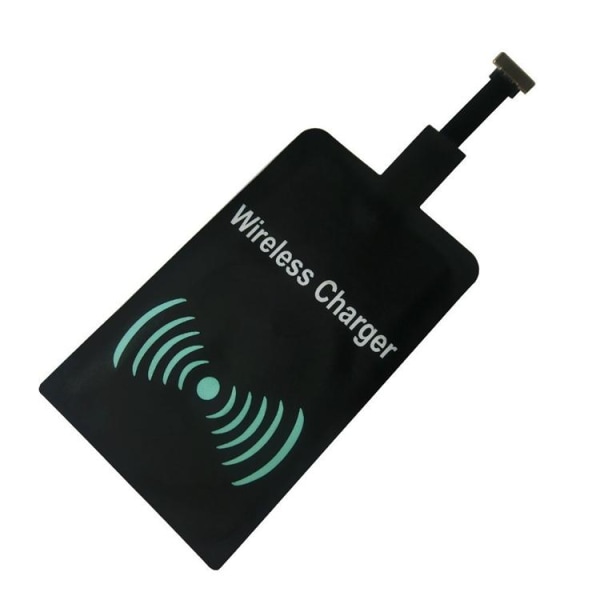 Qi Adapter - Trådløs Modtager for Oplading til Micro-USB - Sort Black
