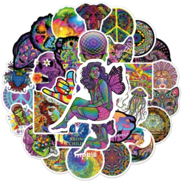 Tarrat - psykedeeliset kuviot - 50 kpl Multicolor