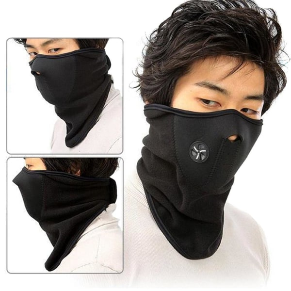 Halvmask i Neopren - Svart Svart one size