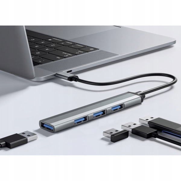4-porttinen USB-keskitin - Alumiini Grey