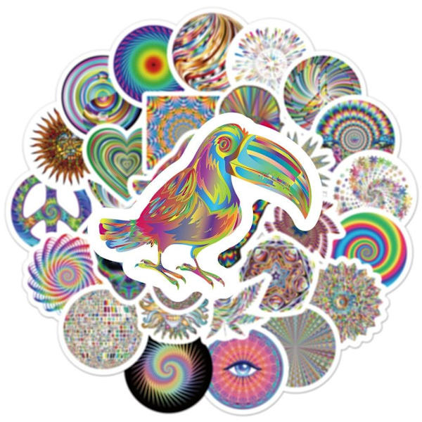 Tarrat - psykedeeliset kuviot - 50 kpl Multicolor