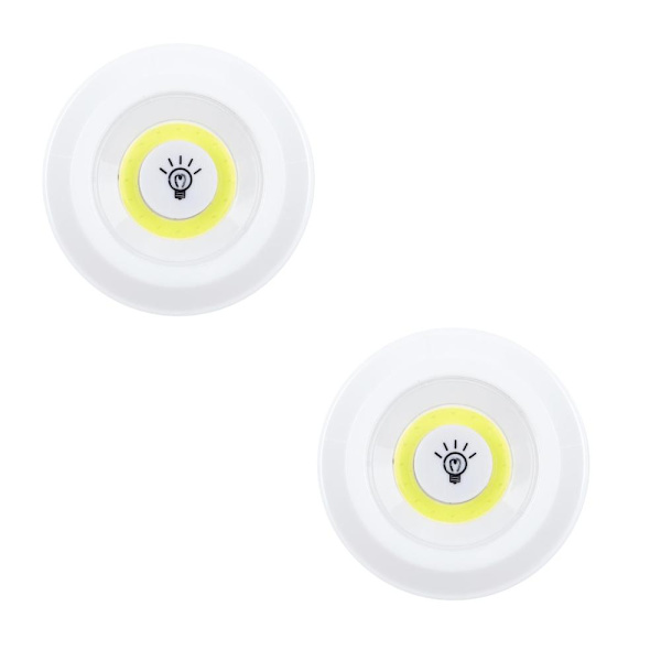 2x CoB LED-lampor med Fjärrkontroll Vit