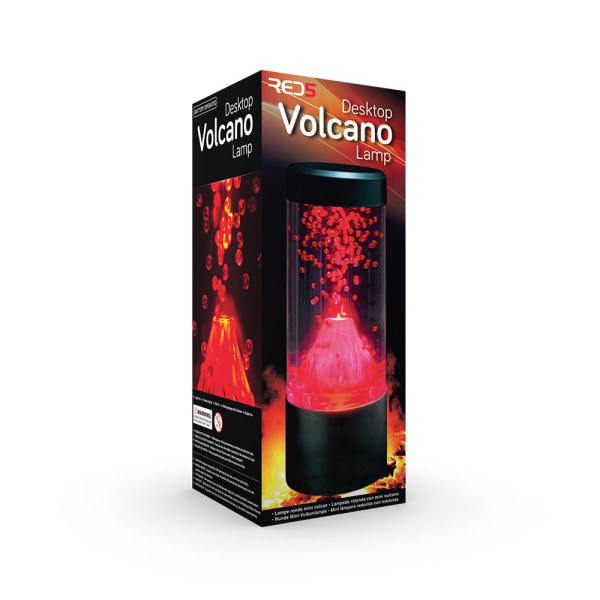 Batteridriven Lavalampa - Vulkan - Röd Svart