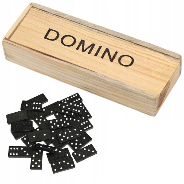 Domino spil i trækasse Multicolor