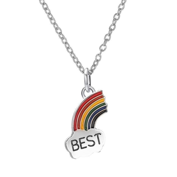 Venskabs halskæde, Best Friends - Rainbow Silver