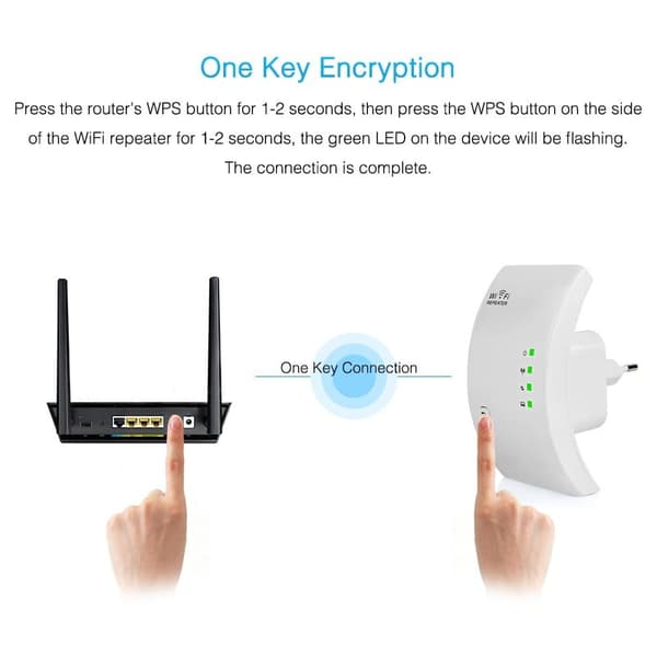 Trådlös Wifi Repeater - Svart Svart