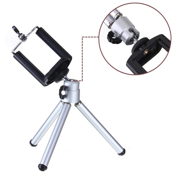 Mini Tripod för Mobiler - Silver Silver
